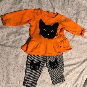 Orange Cat Face Baby Outfit